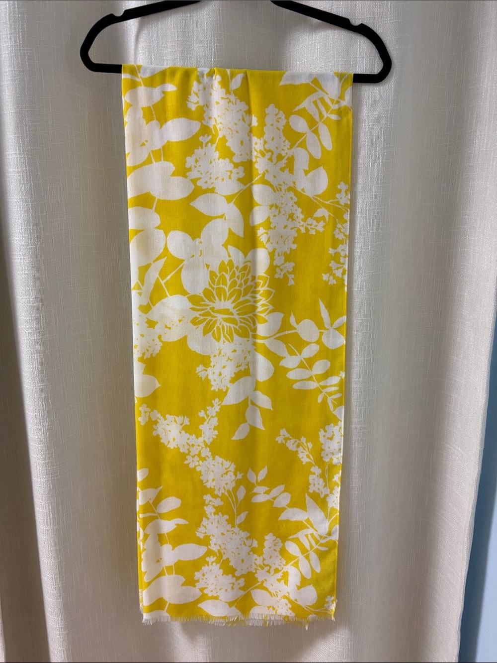 Yellow and White Floral Scarf